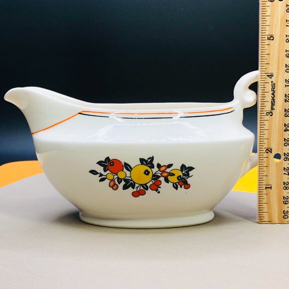 Vintage 40s SWINNERTONS Staffordshire England Majestic Vellum Gravy Boat - Picture 12 of 13